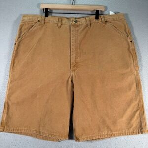 Vintage Wrangler Rugged‎ Wear Chino Shorts Mens 46 Brown USA Utility Heavy Work
